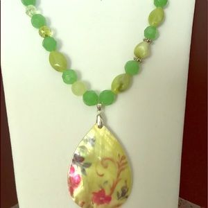 Multi Green necklace approximately 12inches